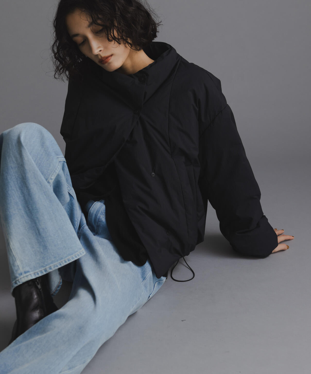 西川ダウン(R)」ハイネックショートジャケット | NANO universe（ナノ