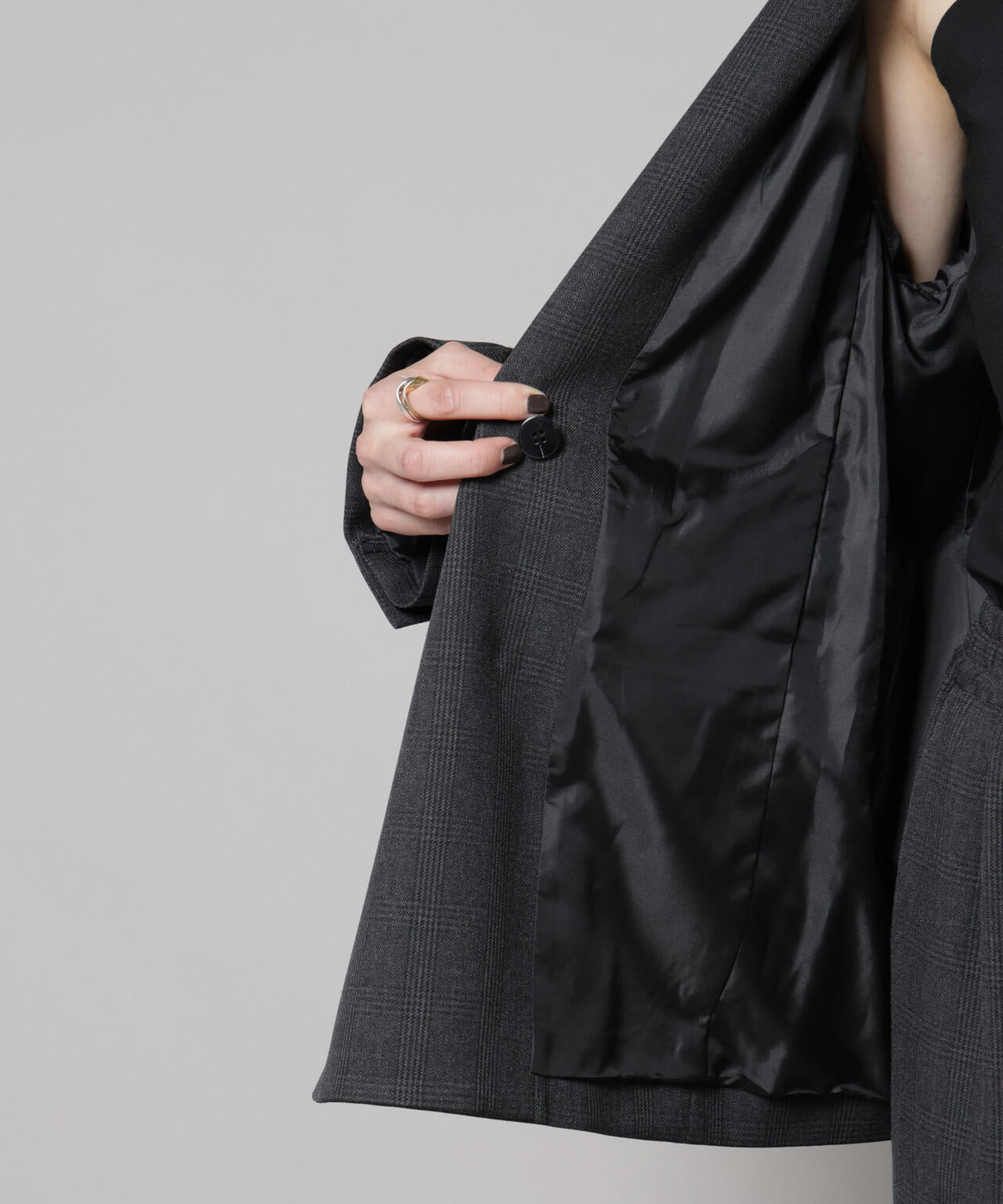 ストレッチサージチェックダブルジャケット(セットアップ可) | NANO