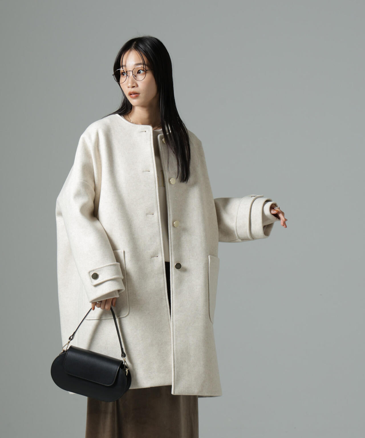 ノーカラーコクーンミドルコート | NANO universe（ナノ・ユニバース