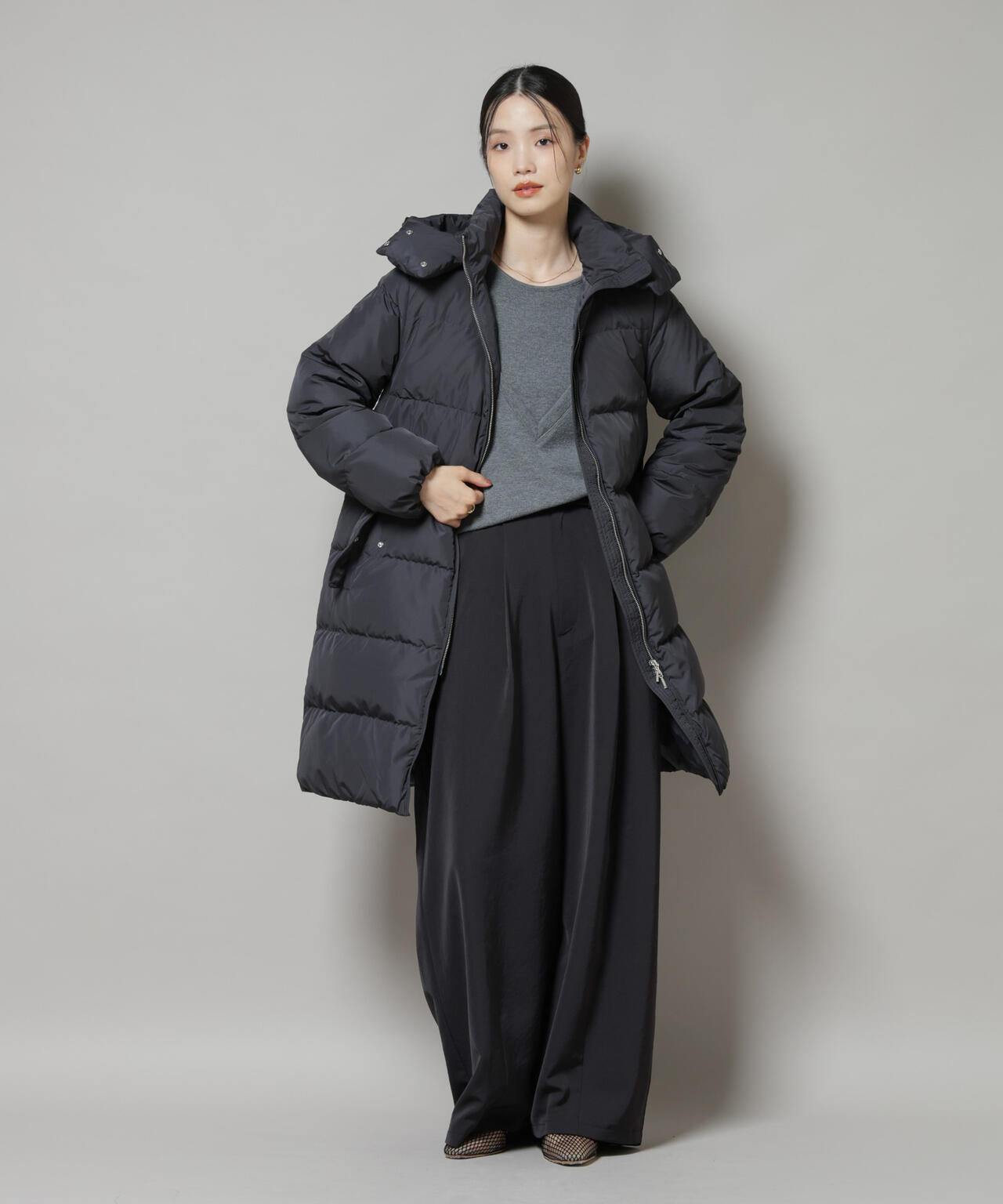 撥水加工 フードロングダウンコート | NANO universe（ナノ