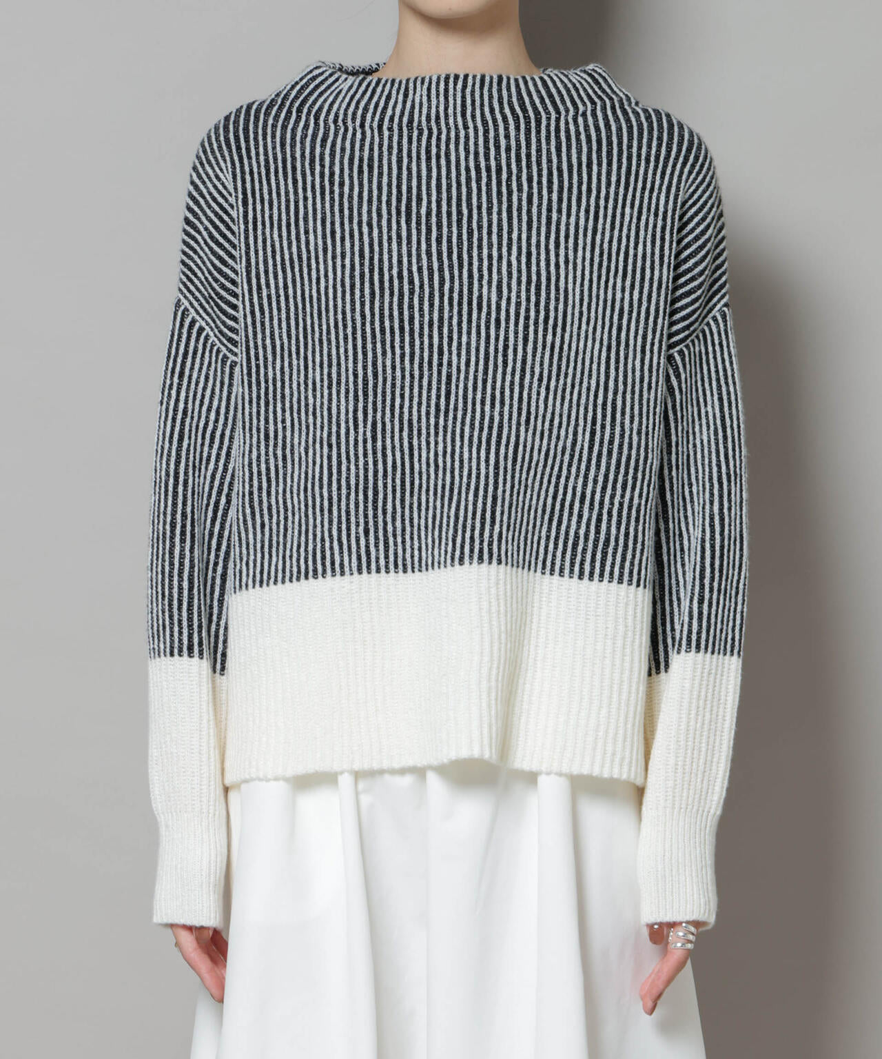 シャドーストライプニットプルオーバー | NANO universe（ナノ