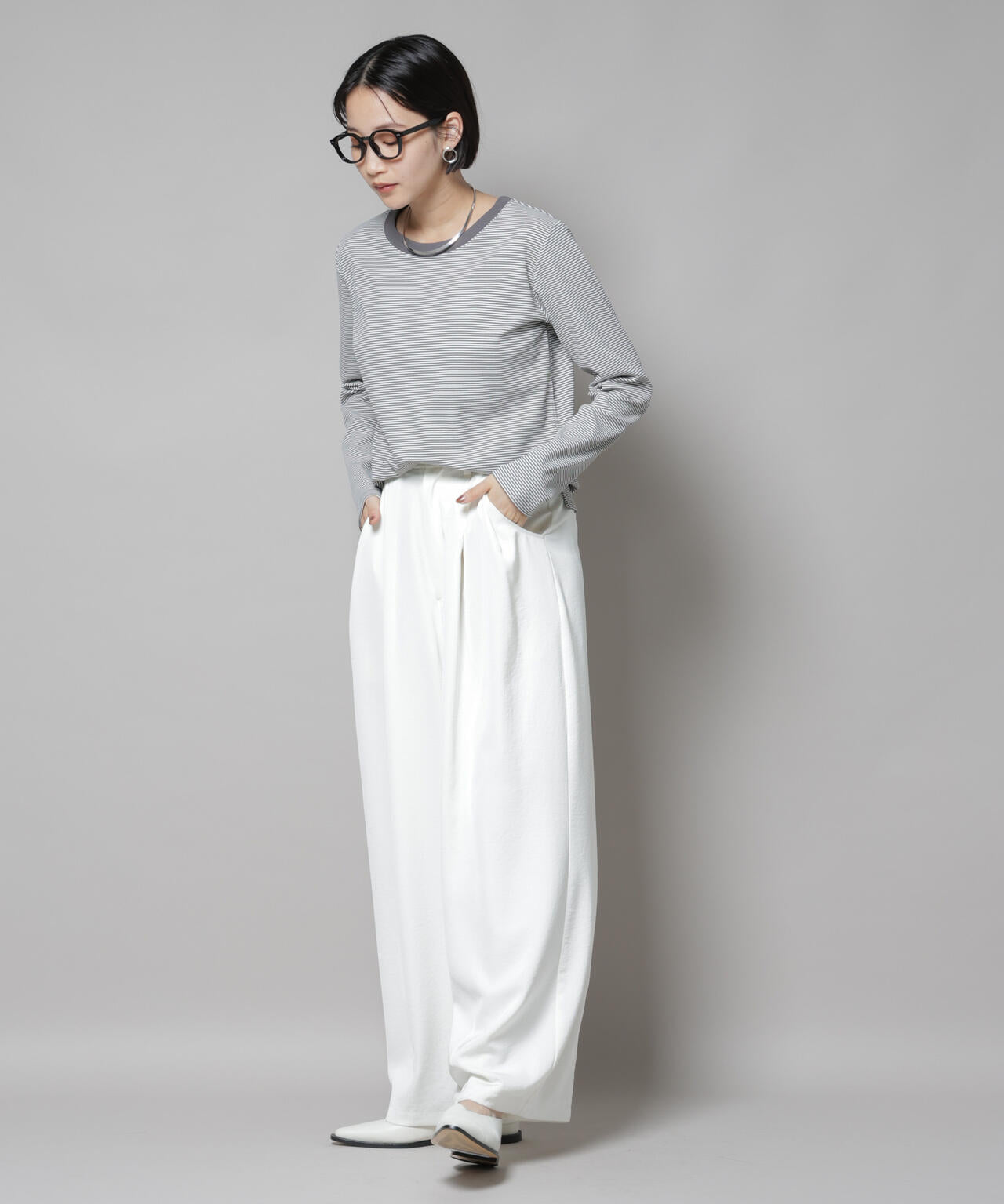 ミジンボーダーロングスリーブTシャツ | NANO universe（ナノ