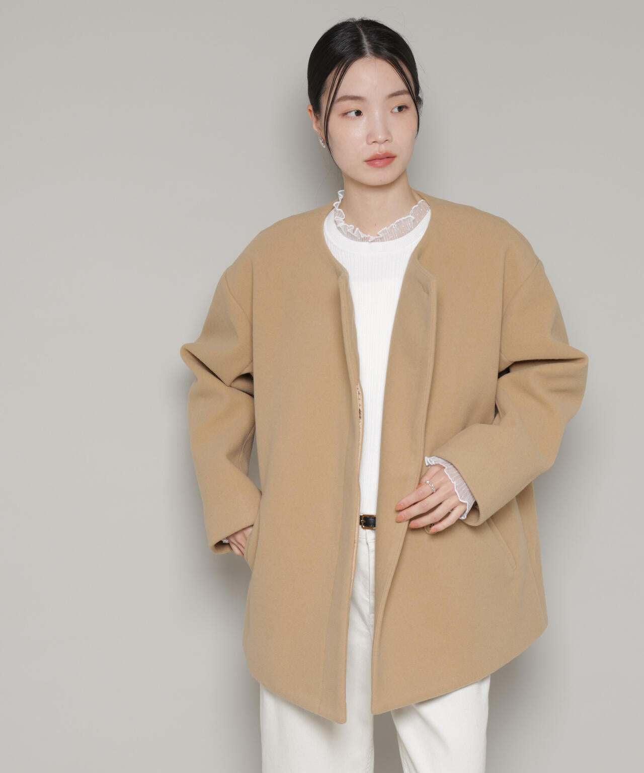 ノーカラーミドルコート | NANO universe（ナノ・ユニバース