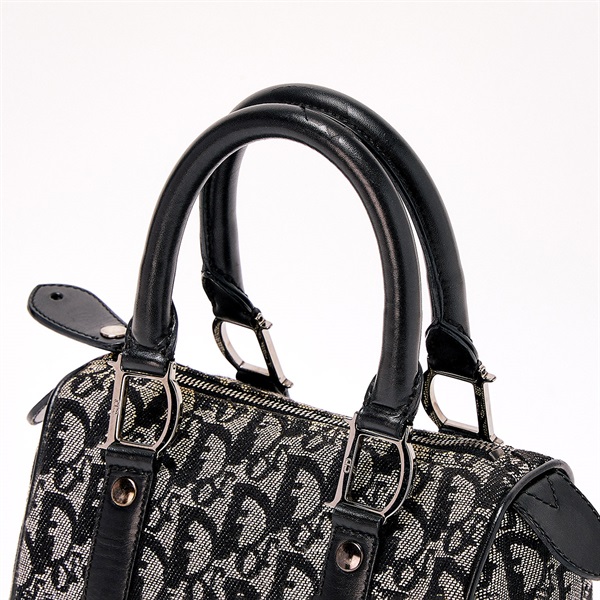 Christian Dior トロッター ミニ ハンドバッグ ブラック シルバー