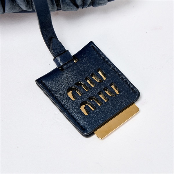 MIU MIU マテラッセ ハンドバッグ ネイビー ゴールド レザー