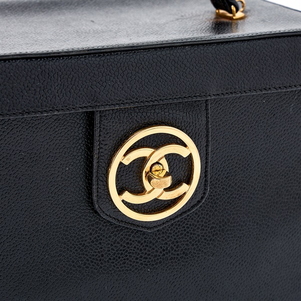 CHANEL ココマーク 1992年頃 バニティバッグ ブラック マットシルバー