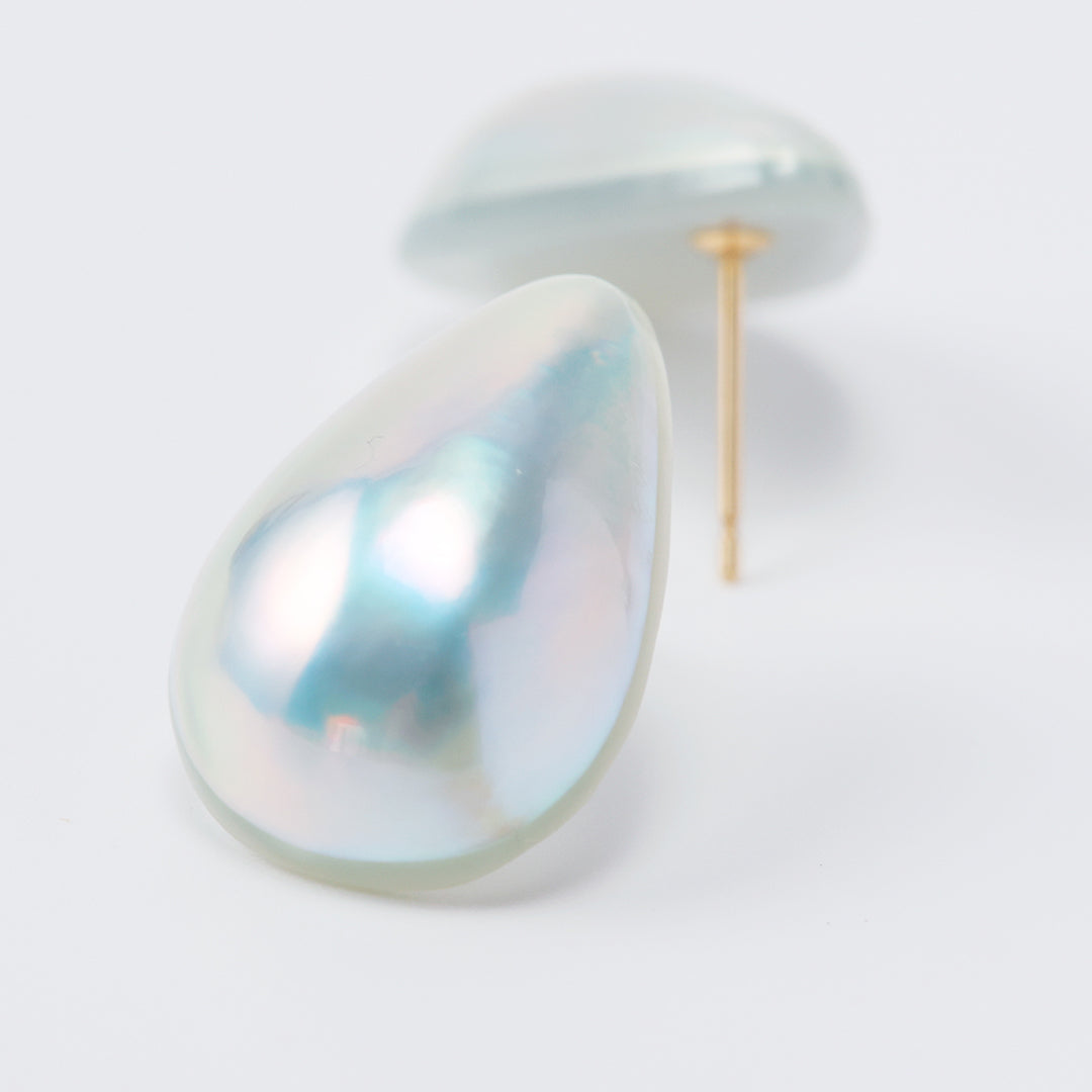 K18しずく型マベパールピアス