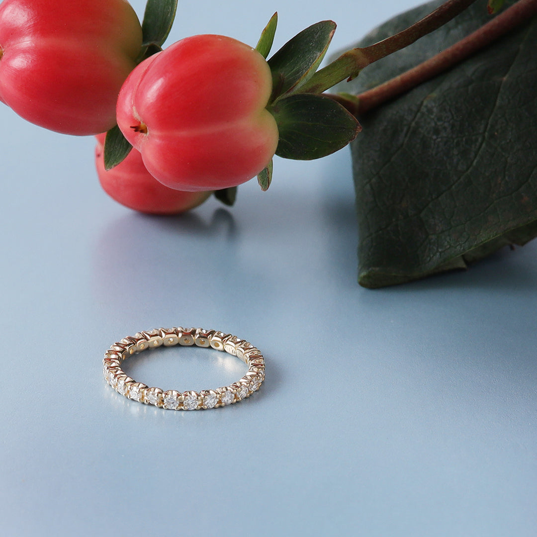 受注生産品】K18ダイヤモンドフルエタニティピンキーリング