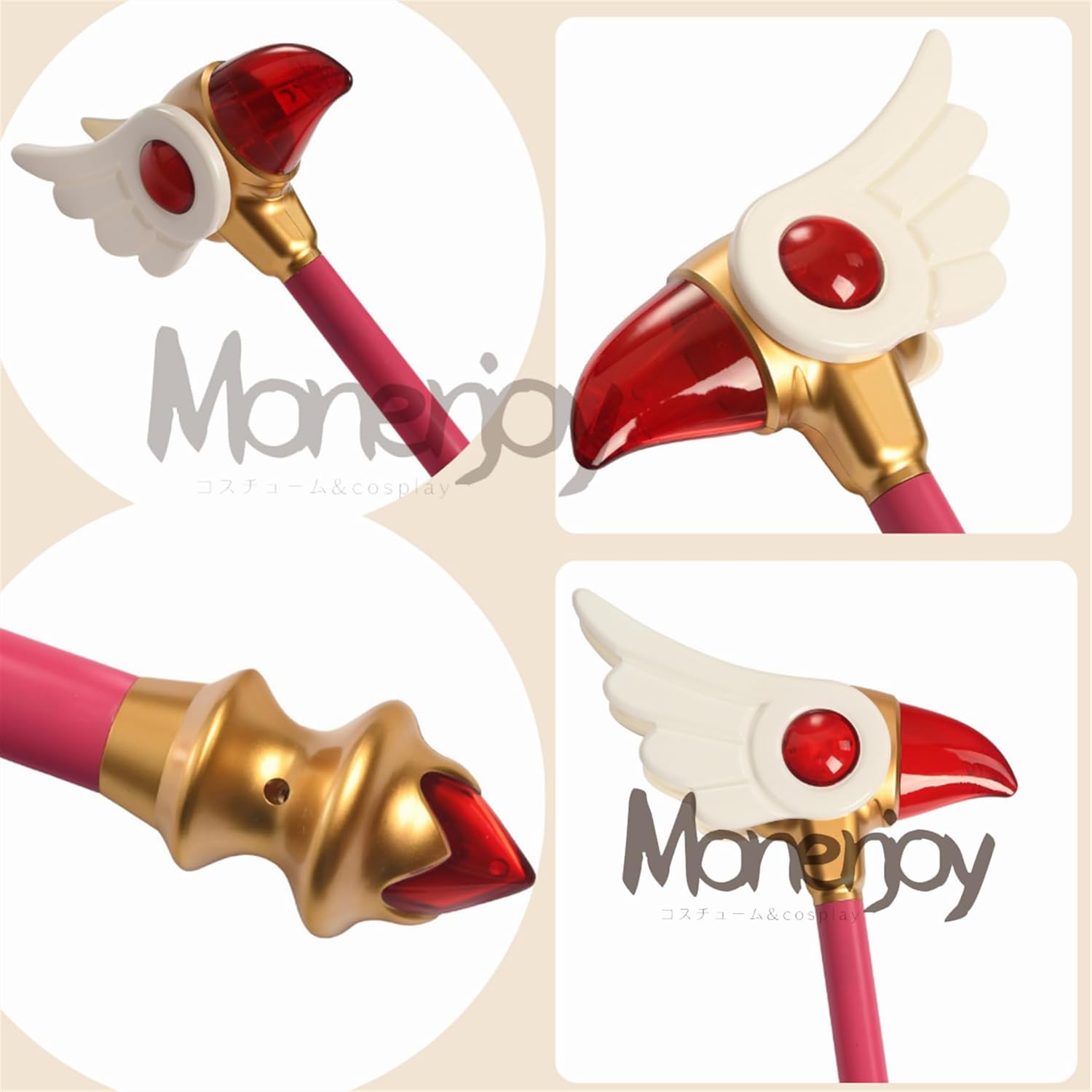 Monenjoy 魔法の杖 封印の杖 透明感 星の杖 85cm クリアカード 魔法