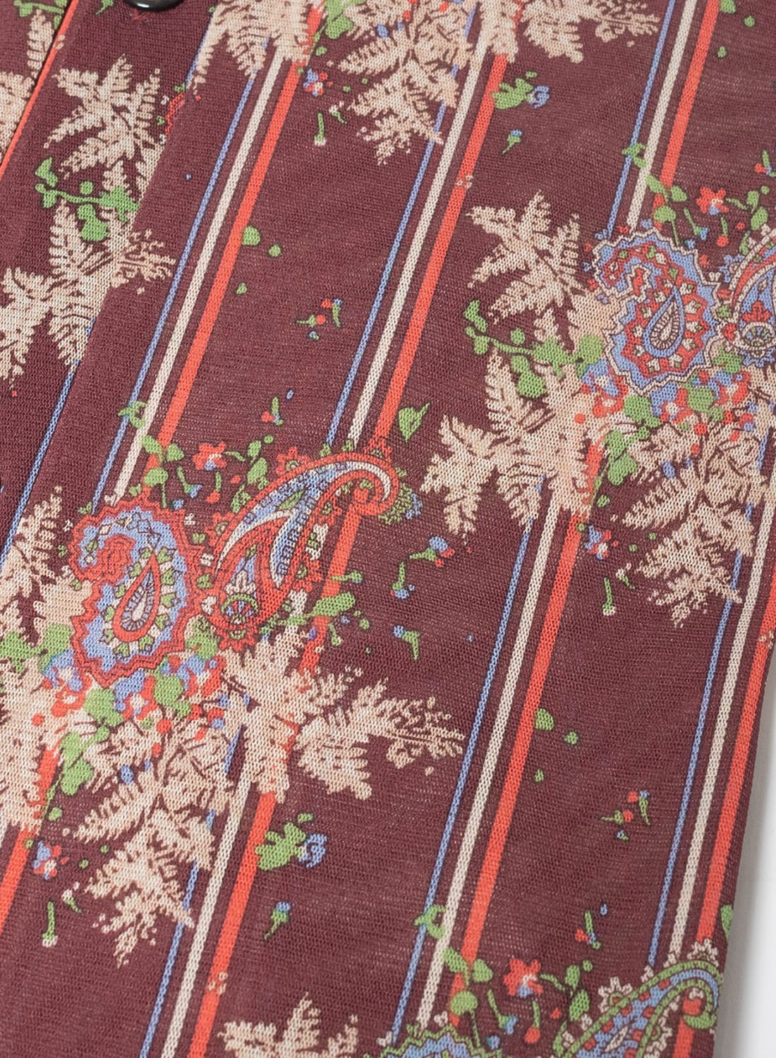 V NECK CARDIGAN-POLY MESH PAISLEY PRINTED|Vネックカーディガン ポリ