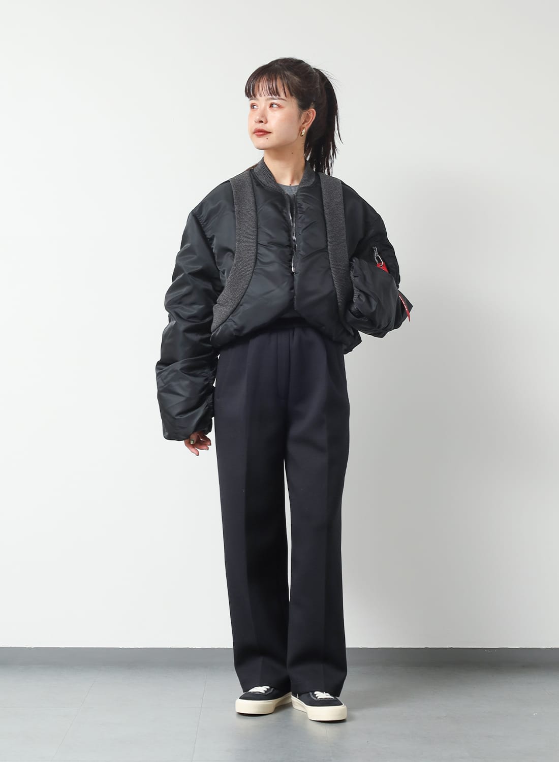 KNIT RIB MA-1 FLIGHT JACKET W|ニット リブ MA-1 フライト ジャケット