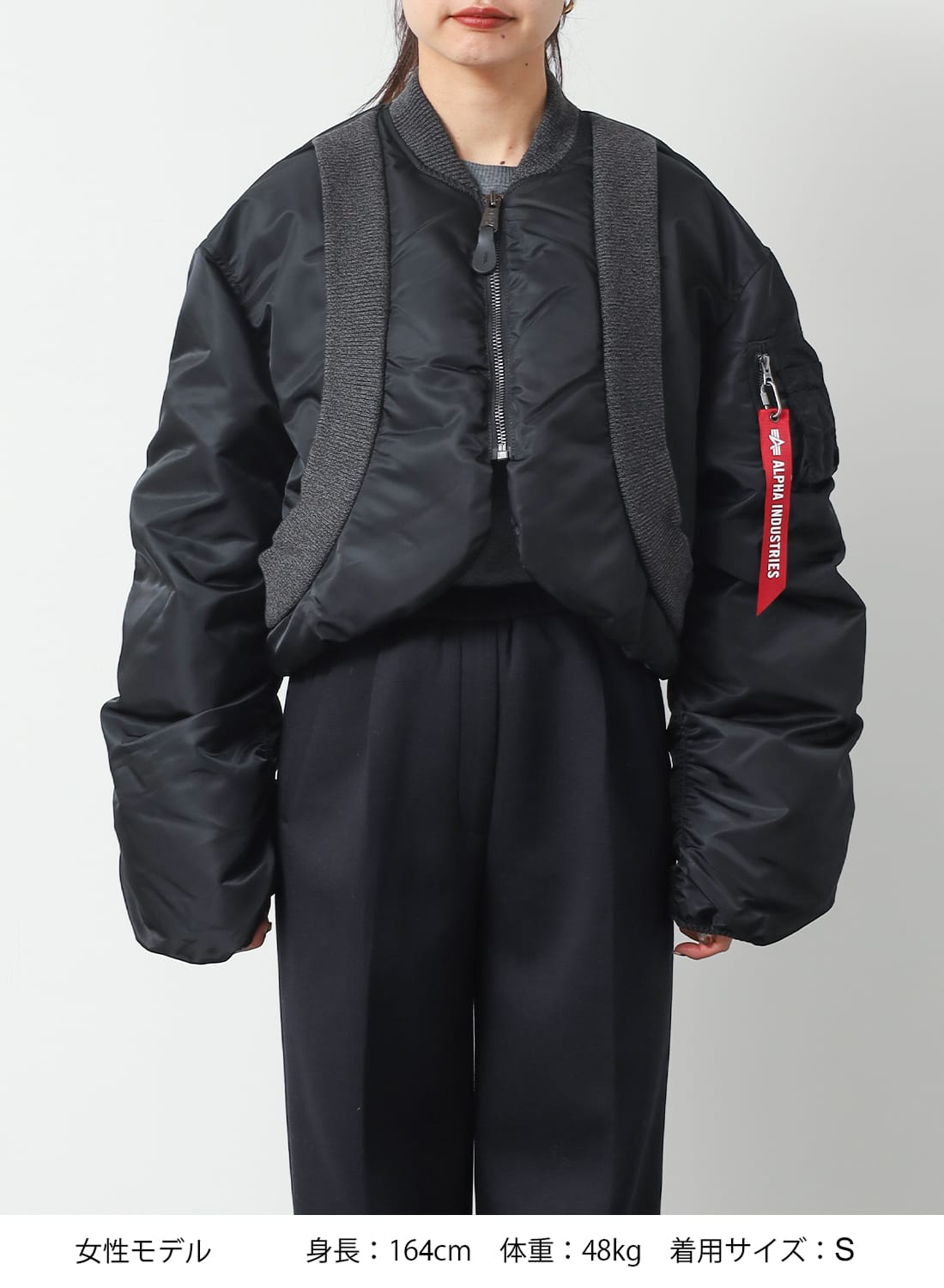 KNIT RIB MA-1 FLIGHT JACKET W|ニット リブ MA-1 フライト ジャケット