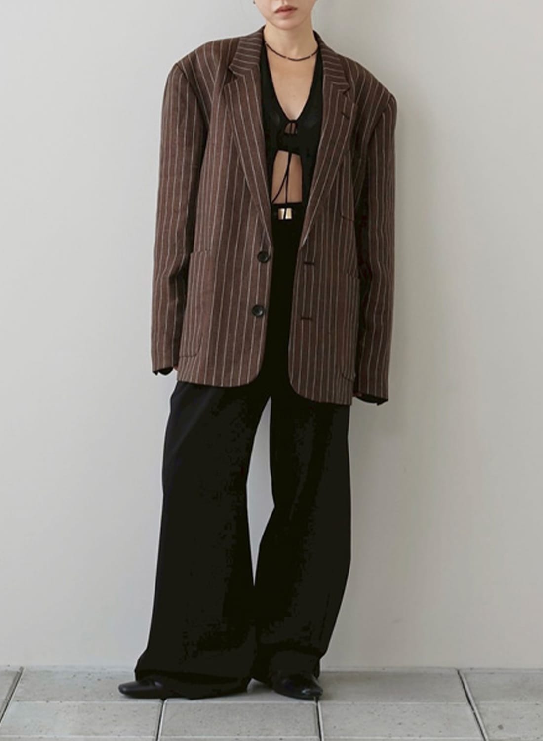 BOYFRIEND STRIPE LINEN JACKET|【26SS先行予約】ボーイフレンドリネン
