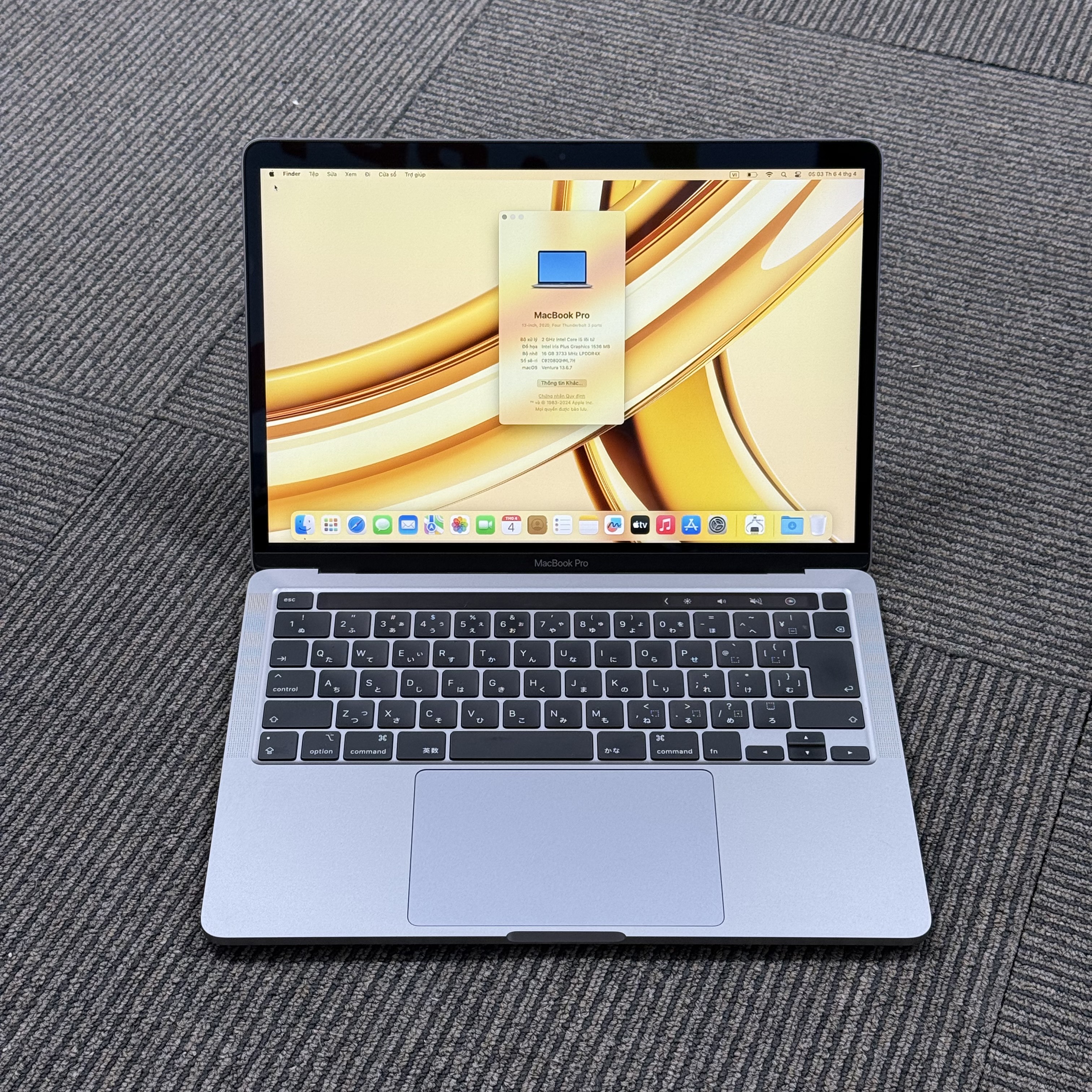 MacBook Pro 13-inch 2020 Silver Intel Core i5/RAM 16GB/SSD 512GB