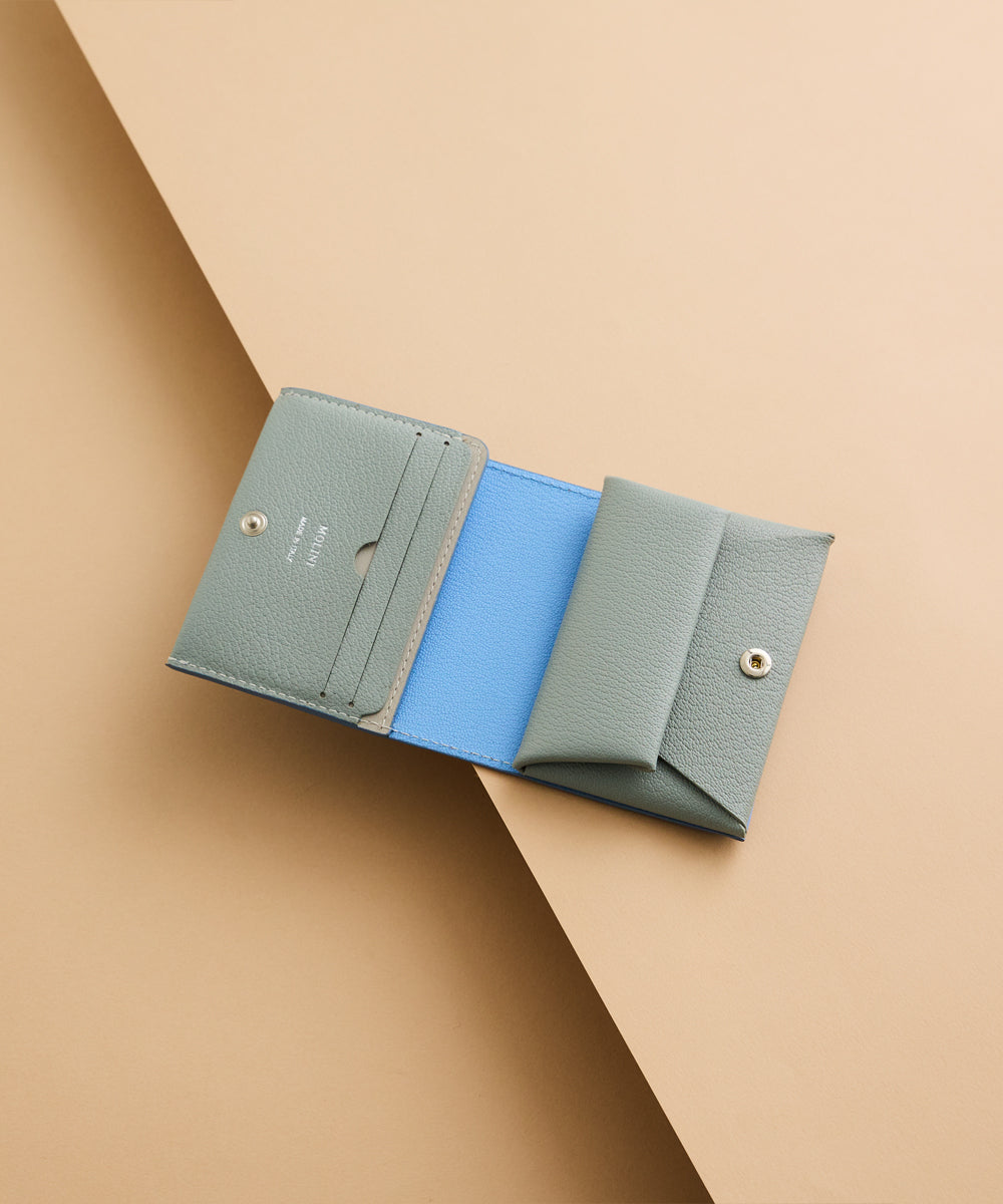 Bifold Compact Wallet - Bluevista × Gray – MOLINI（モリニ