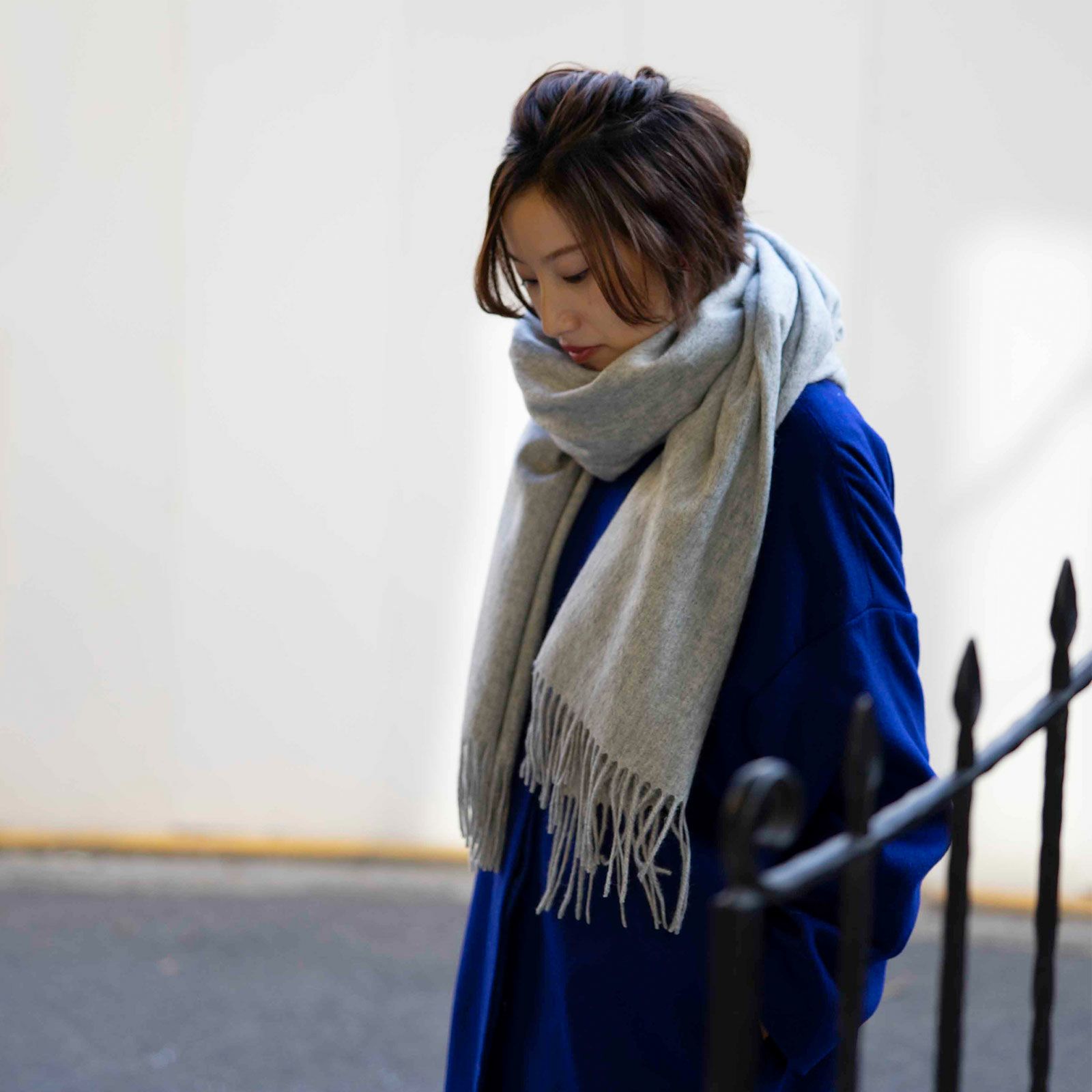 ウール100%大判ストール(ミックスオフホワイト) | もりのがっこう公式