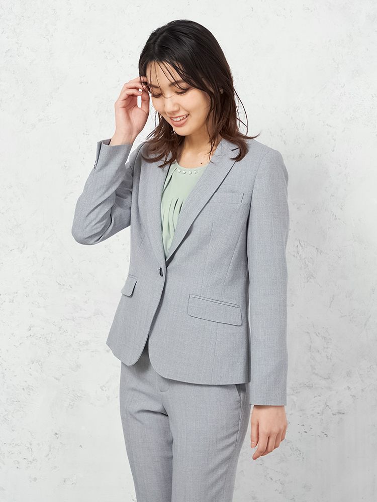 L．グレー 【パンツスーツ上下セット】ジャケット・パンツセット