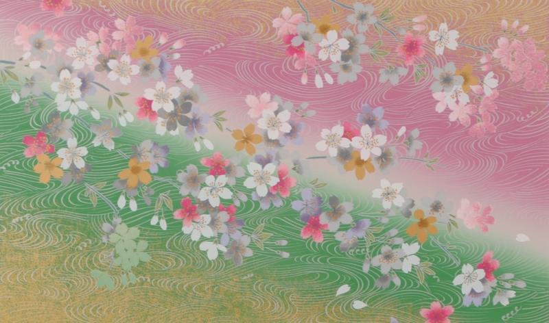 桜の絵画をシルクスクリーンの版画で制作した宇野千代の和の桜の絵「桜