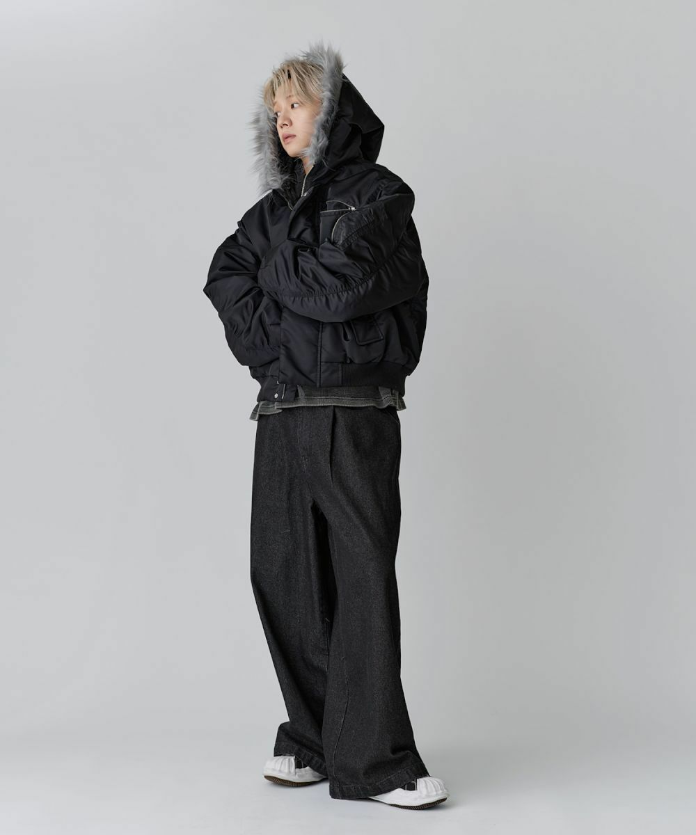 N-2Bフライトミリタリーコンパクト中綿ジャッケット ナイロン/合皮 | MSG