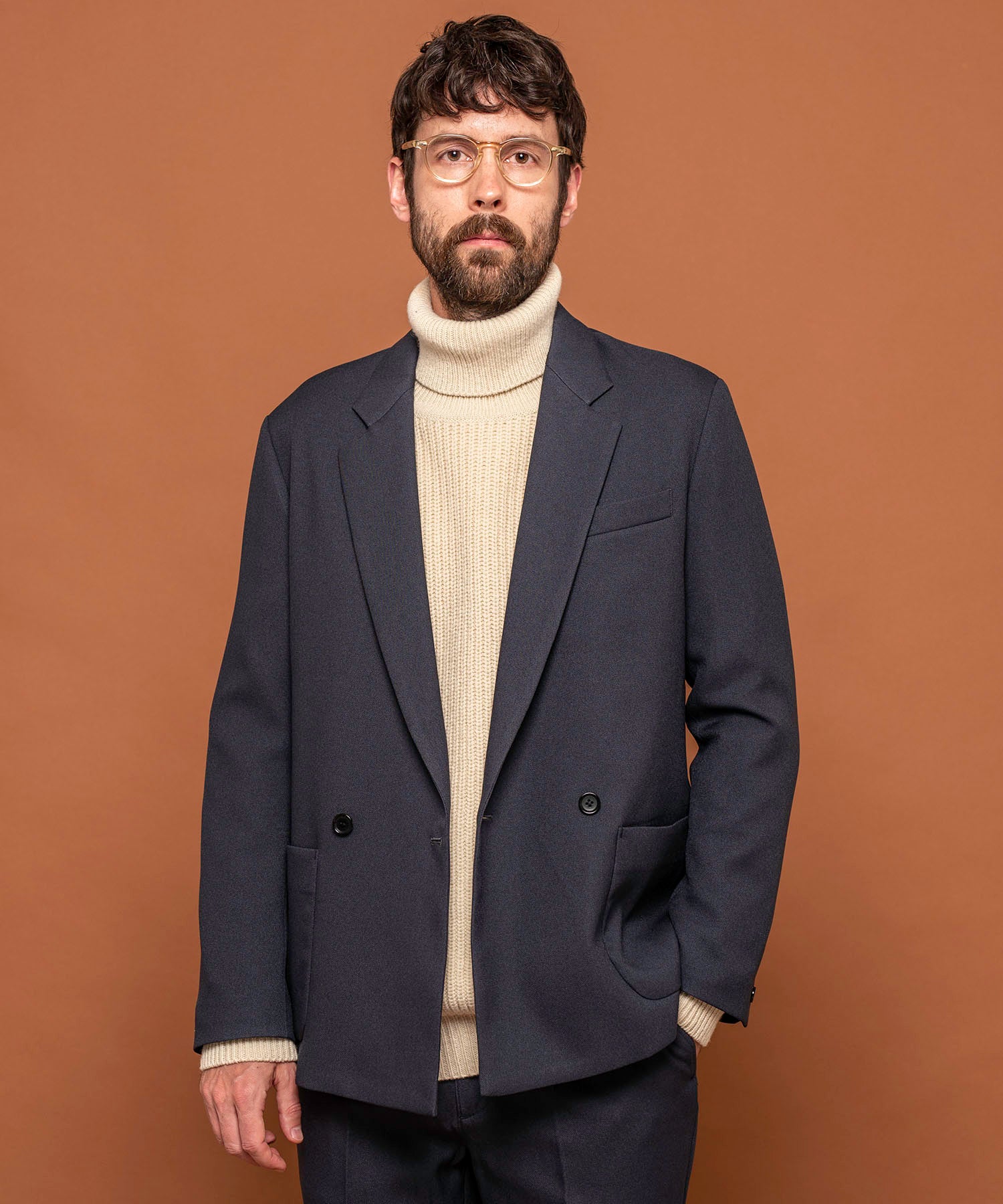 MR.OLIVE / RETRO POLYESTER TWILL / 2B DOUBLE BREASTED JACKET – MR