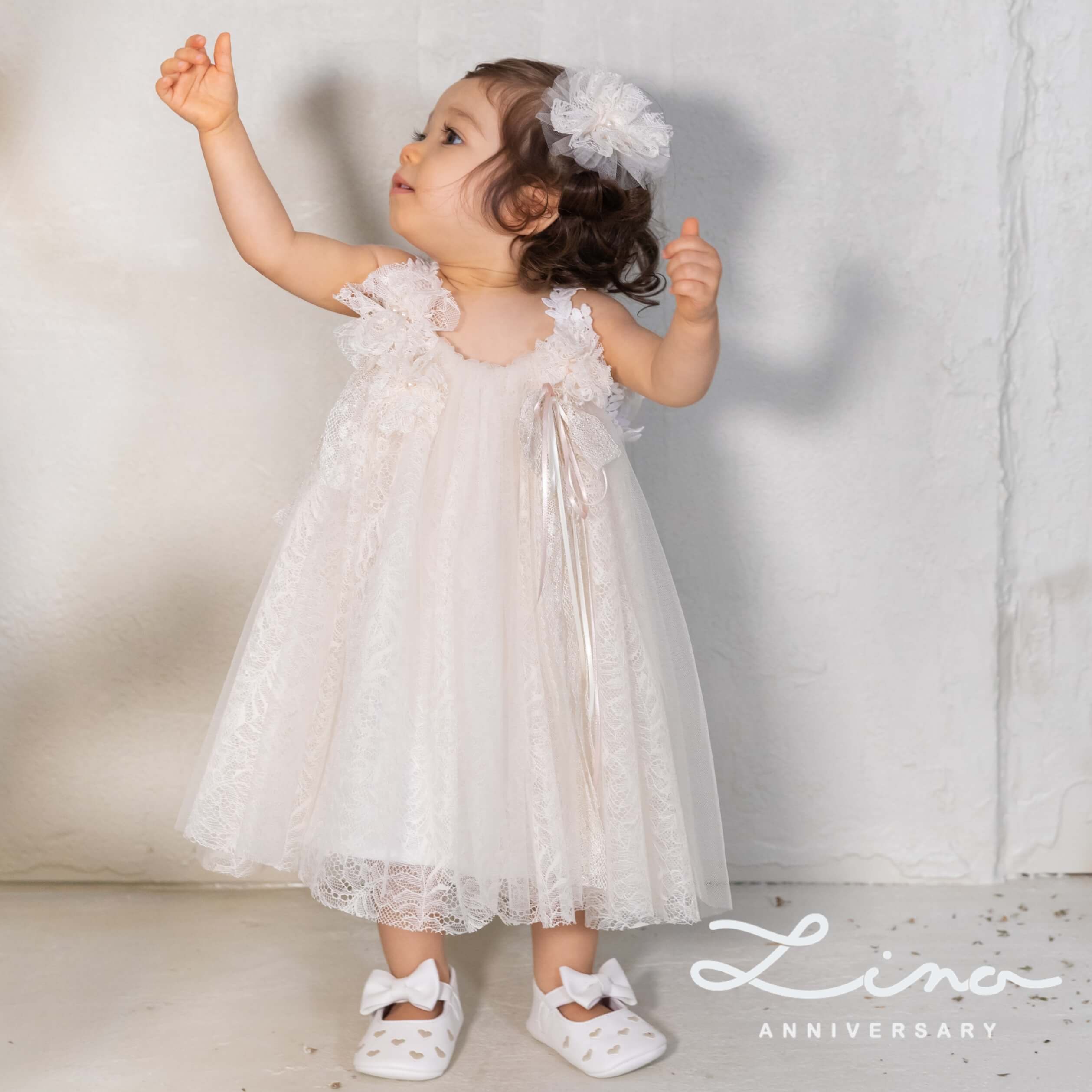 ✴︎美品✴︎ DRESCCO ベビードレス&ボレロ 80cm(2号)ホワイト ベビードレス|ベビードレスならベビードレスココア＋ボレロ(2点セット)