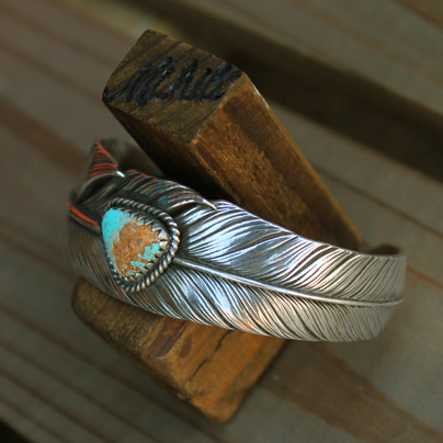 Mt.hill マウントヒル Feather Bangle ターコイズ付きフェザーバングル