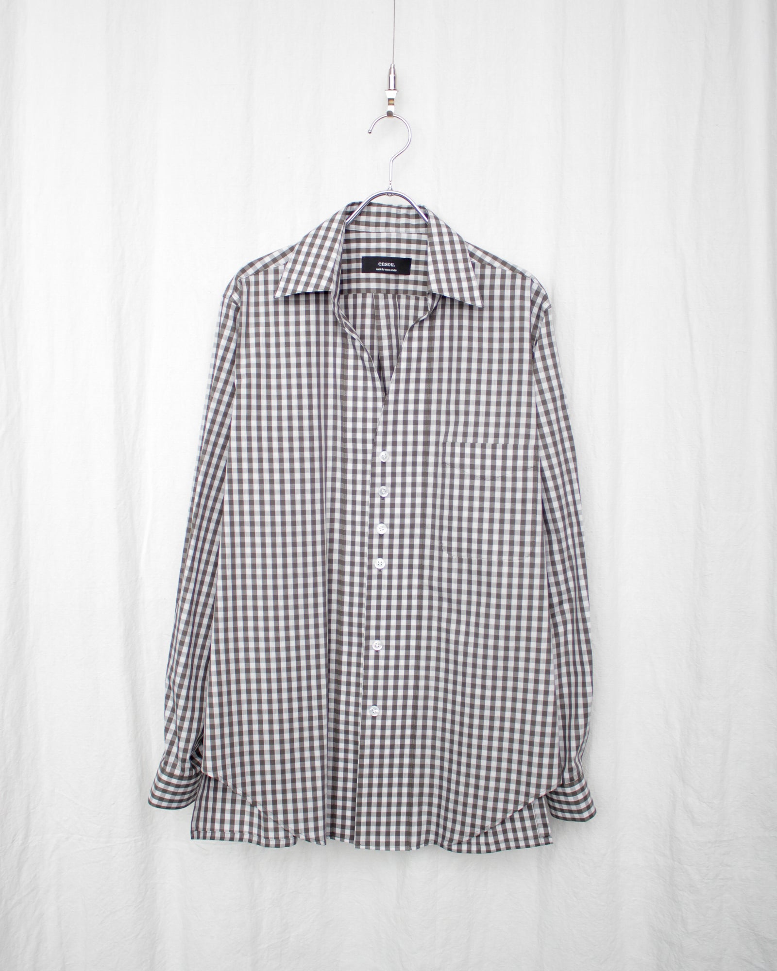 ENSOU. エンソウ 通販 GINGHAM CHILDISH SHIRT (E12S002) Grey – Mukta