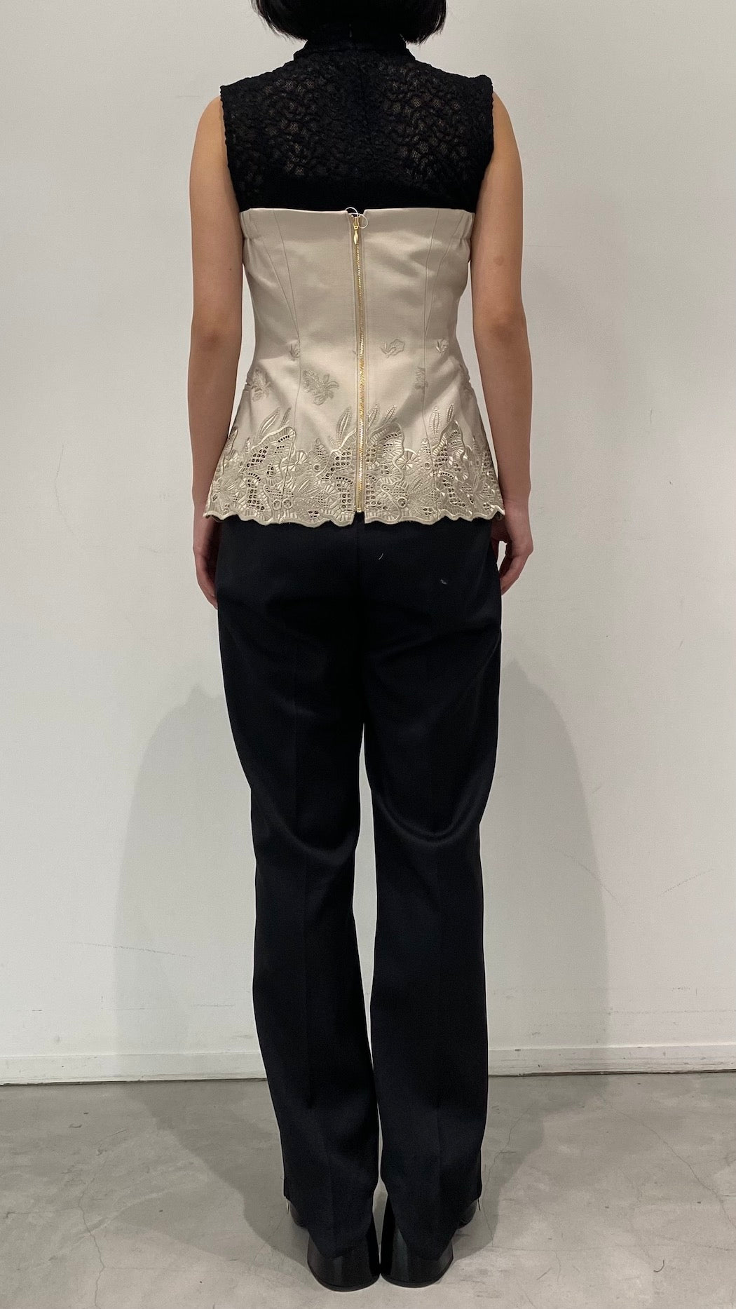 Morpho embroidery bustier (Black)