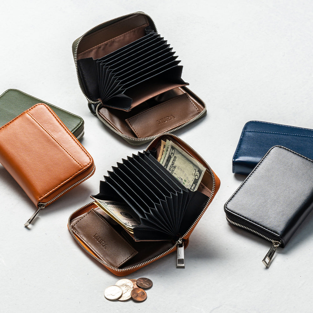 リサイクルPU(合成皮革) スキミング防止 コンパクトミニ財布