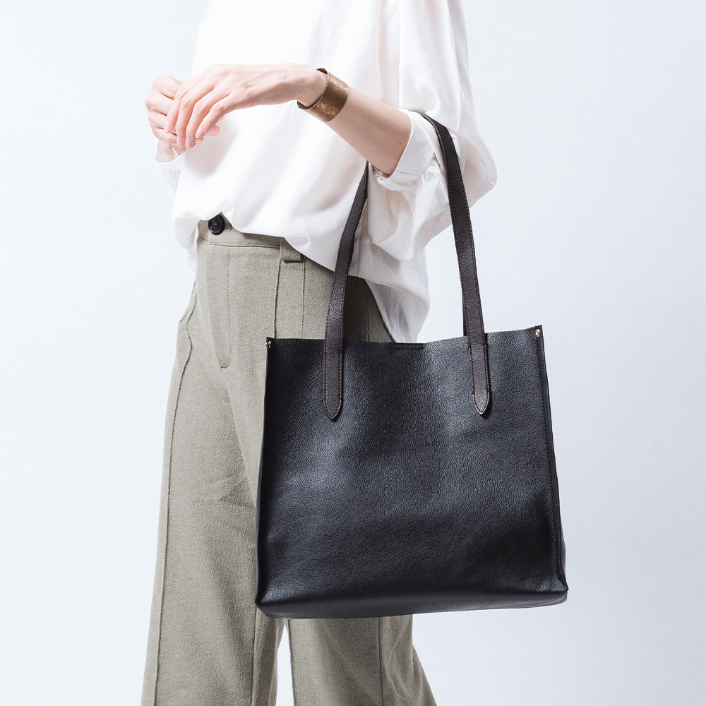 シュリンクレザー 本革 a4 大容量 トートバッグ – MURA-ムラ