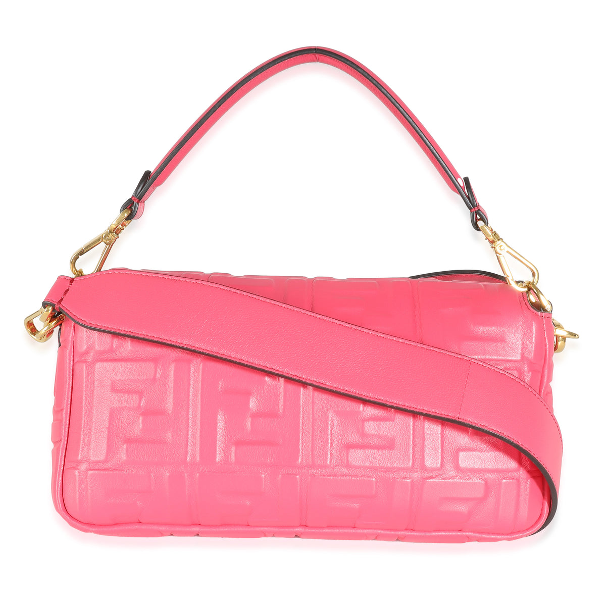 Fendi Lampone Nappa FF 1974 Embossed Medium Baguette NM | myGemma