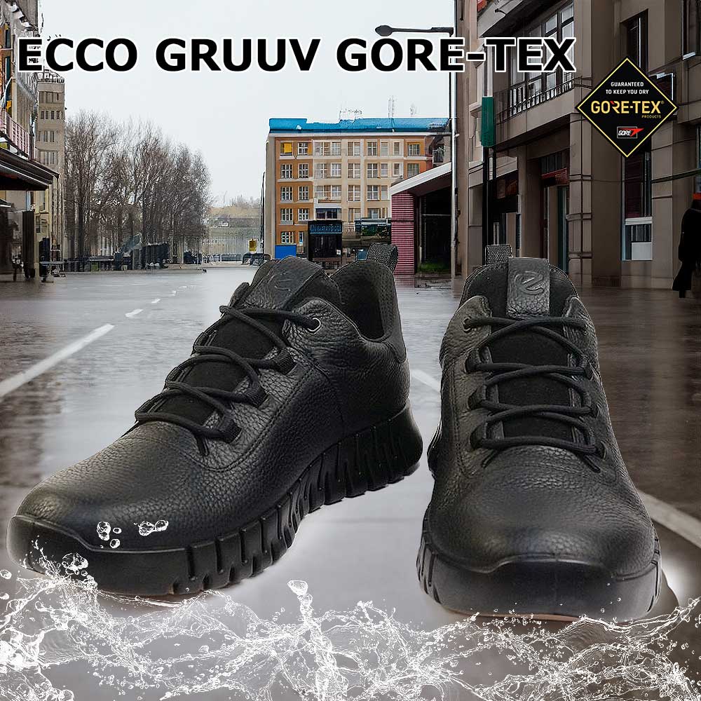 エコー 靴 メンズ 防水 レザースニーカー 525224 ECCO GRUUV GORE-TEX