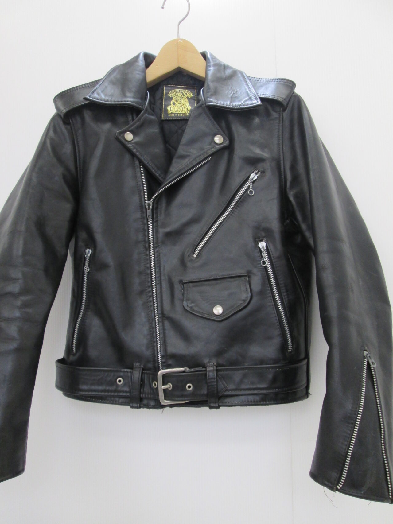 666 ダブルライダースジャケット サイズ38 黒 トリプルシックス 革