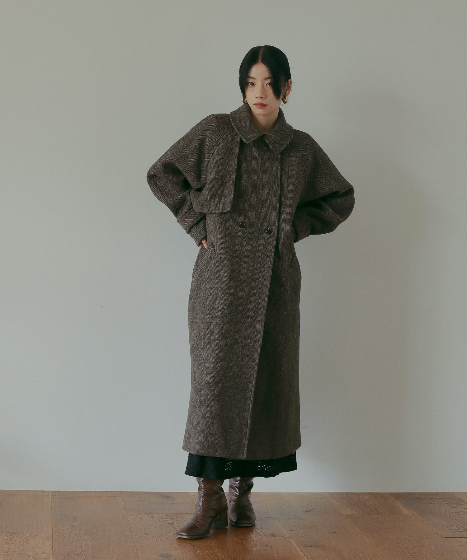 ヘリンボーンロングコート – N WITH.