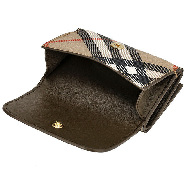 バ−バリ− 三つ折り財布 レディース ブランド BURBERRY チェック