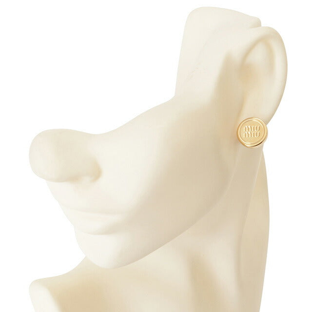 ミュウミュウ MIUMIU 5JO907 2F5I F0056 ロゴ メタル スタッド ピアス