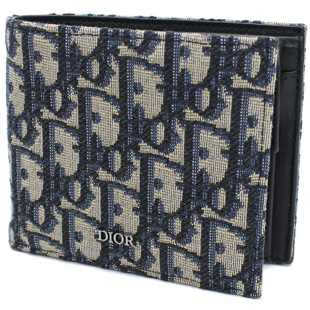 ディオール 二つ折り財布 メンズ ブランド Christian Dior ジャカード