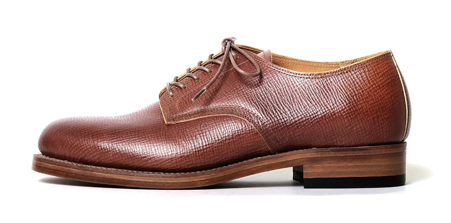 MOTO 2152 クロスハッチコードバンプレーントゥシューズ (ブラウン)