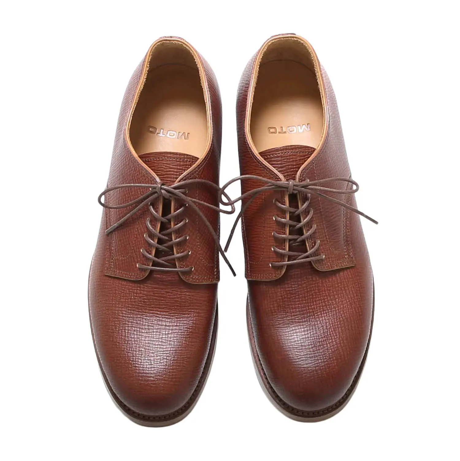 MOTO 2152 クロスハッチコードバンプレーントゥシューズ (ブラウン)