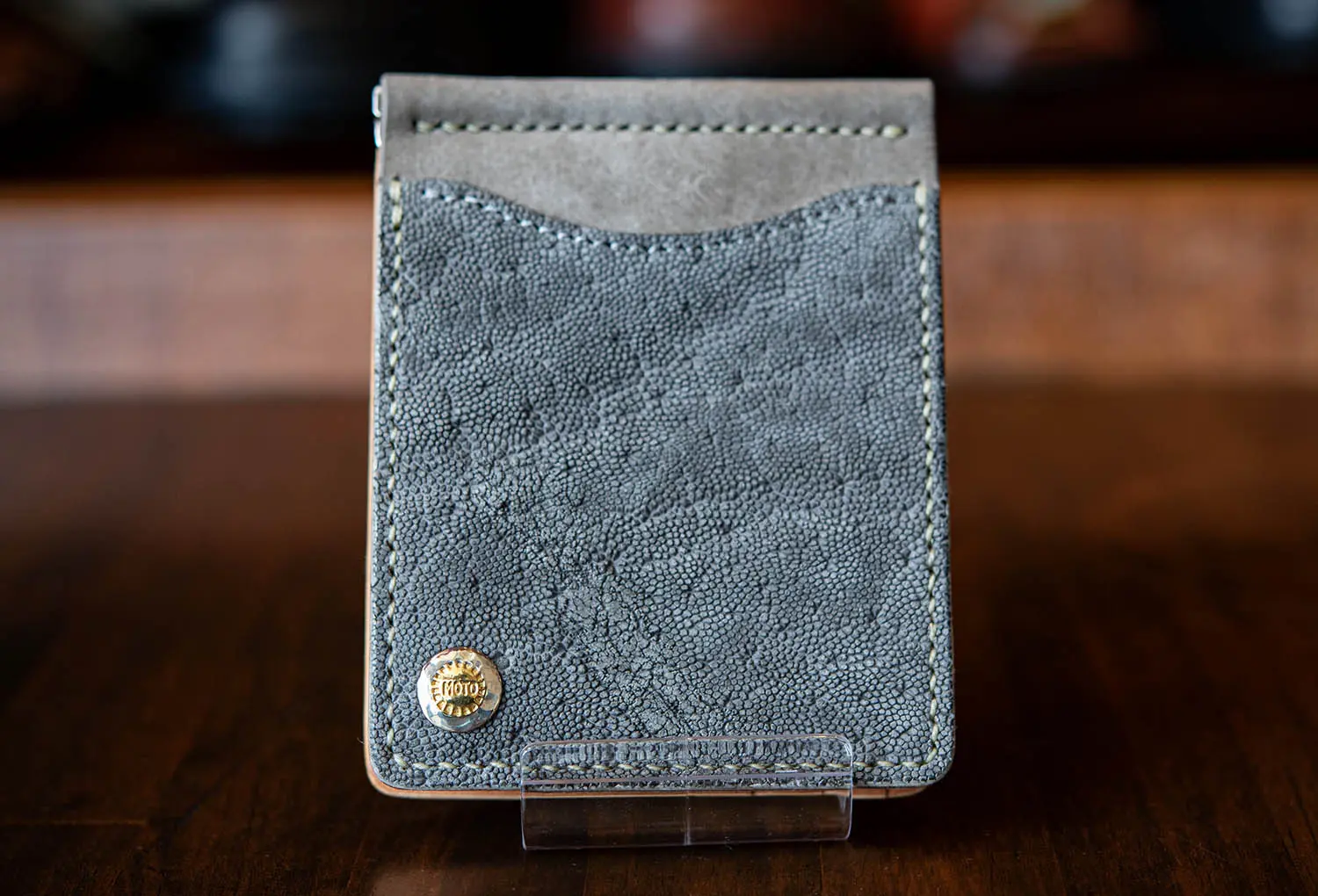 象革財布】 MOTO MC1 エレファント マネークリップ (GRAY)