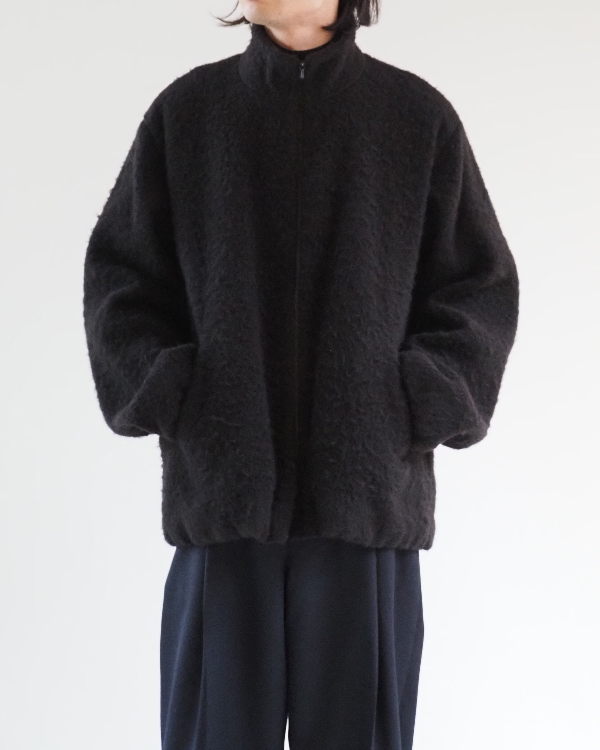 COMOLI キャメル カナパ シャギー ジャケット, Brown – Navyblue