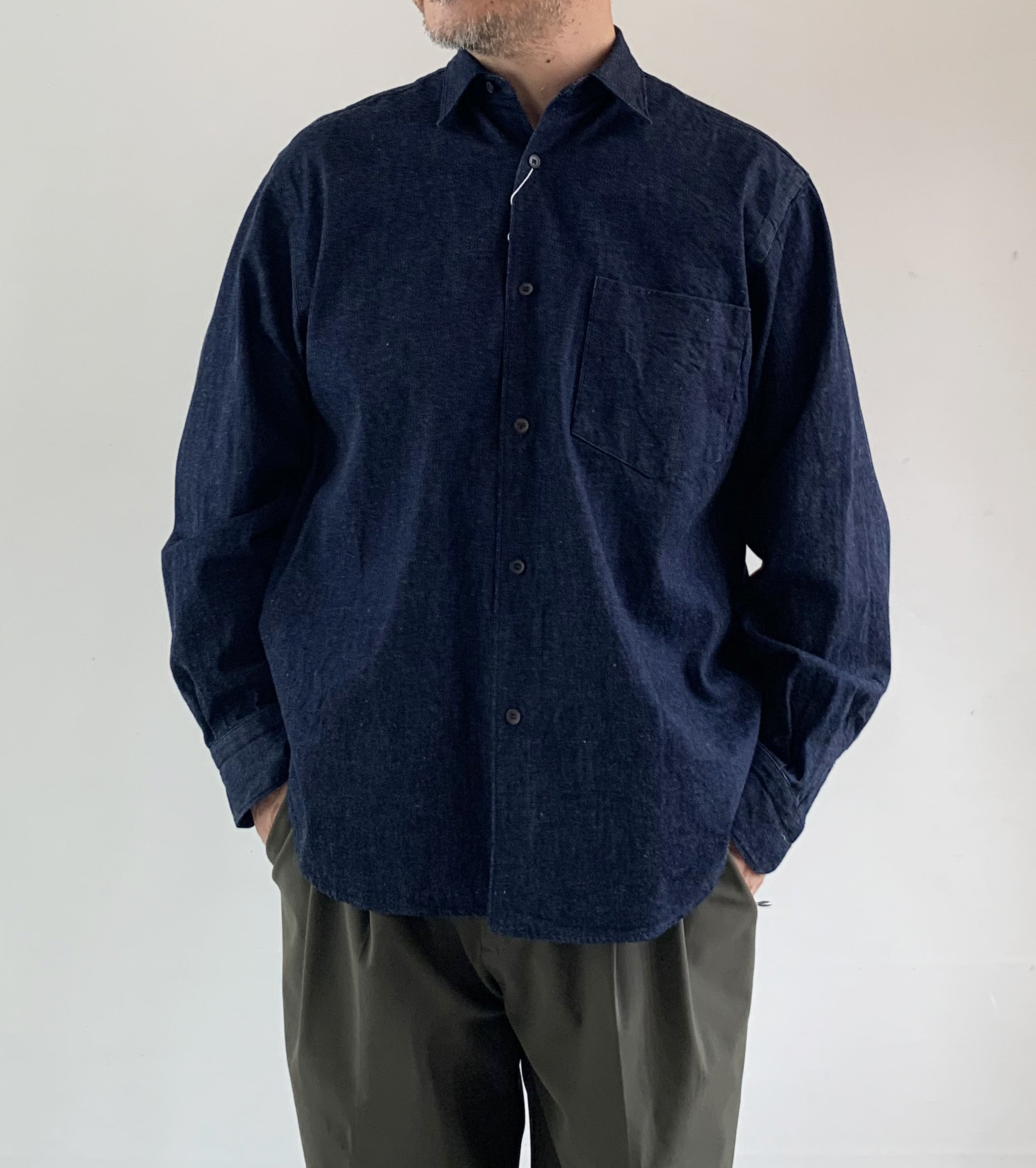 デニム コモリ シャツ , Navy – Navyblue