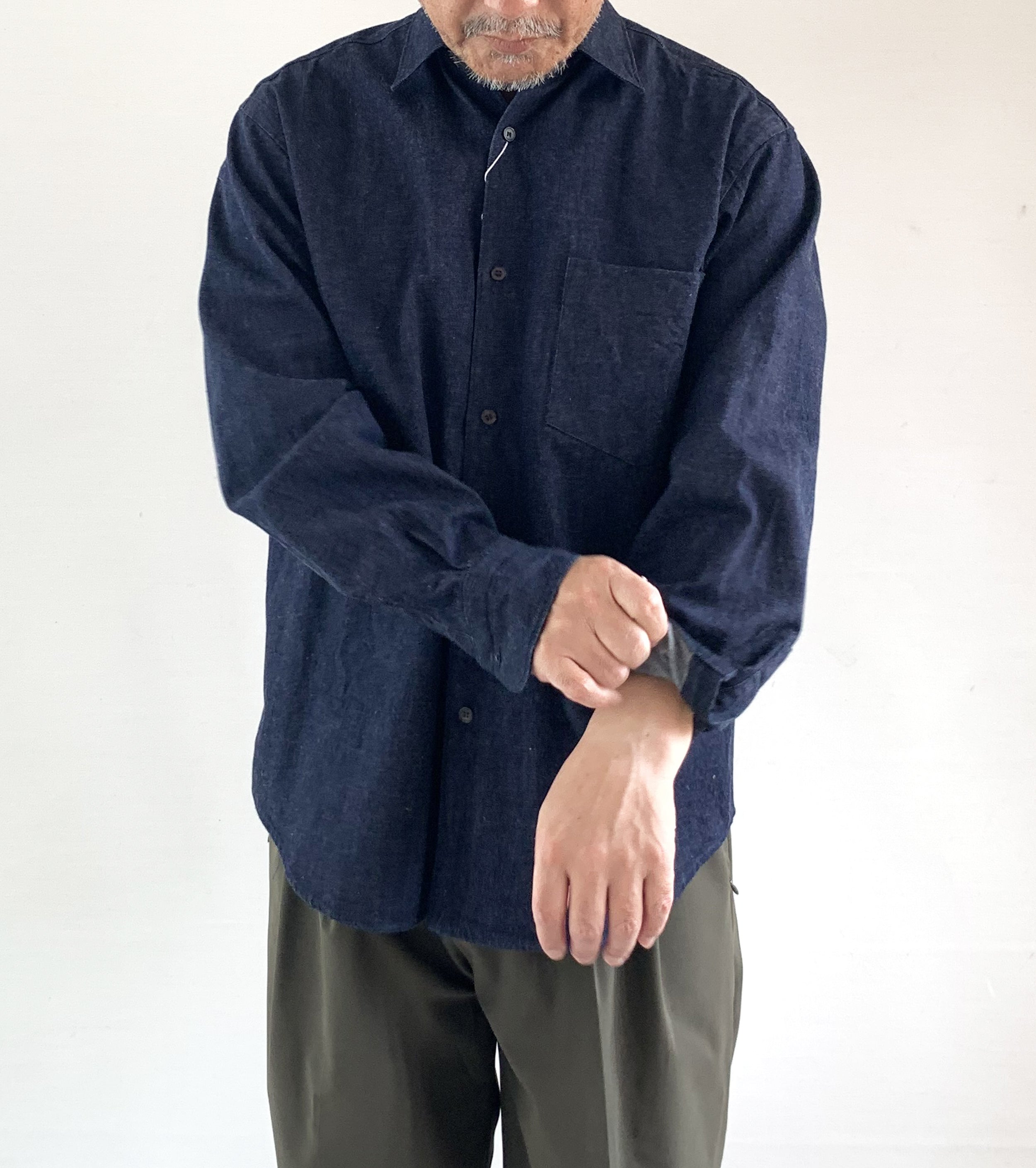 デニム コモリ シャツ , Navy – Navyblue