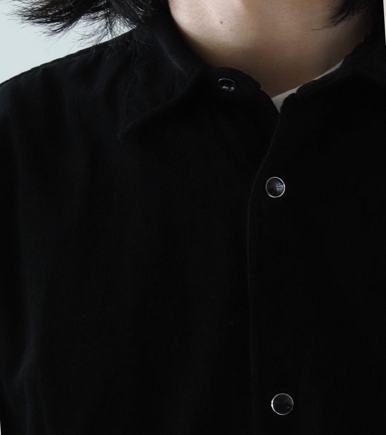 COMOLI コーデュロイ コモリシャツ ,Black – Navyblue