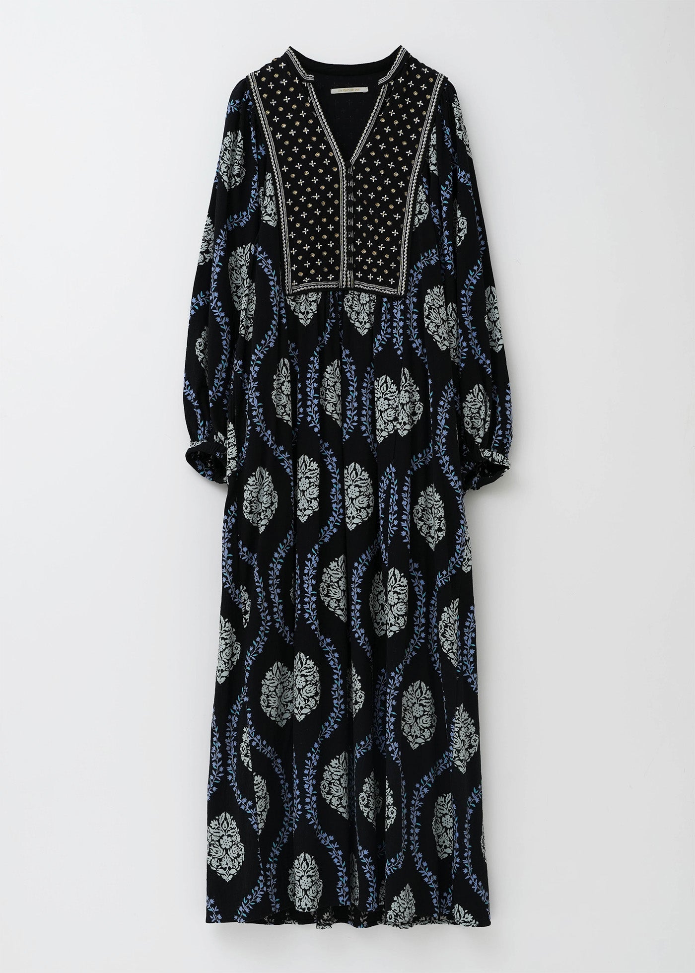 Crimp Cotton Flower Print Yoke Embroidery Dress | Pasand by ne