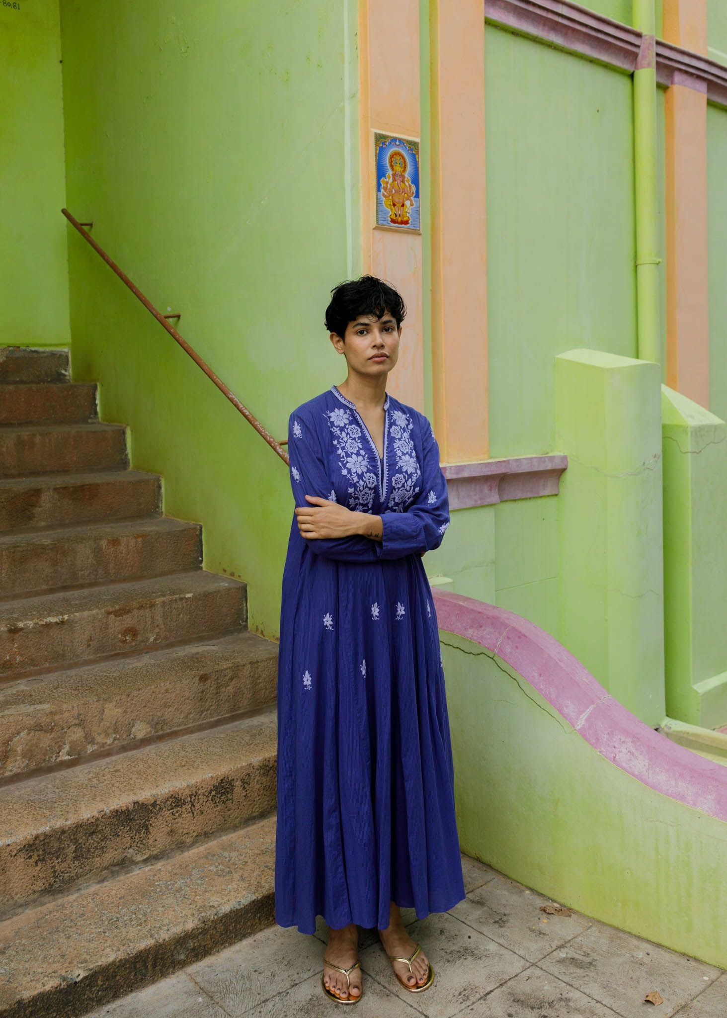 Chikan Embroidery Panel Dress | Pasand by ne Quittez pas | パサン