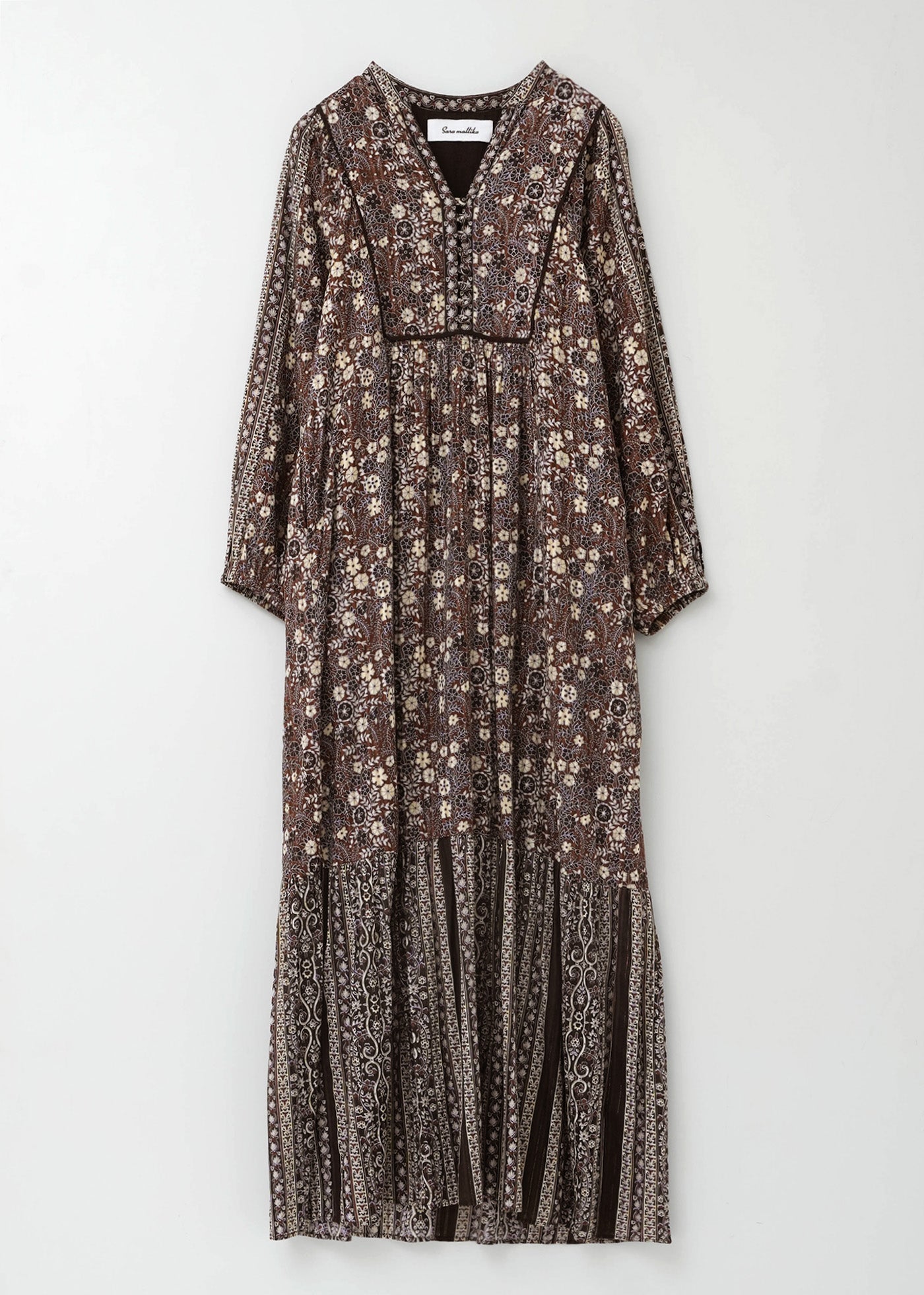 Cotton Jacquard Flower Print Yoke Dress | Pasand by ne Quittez pas