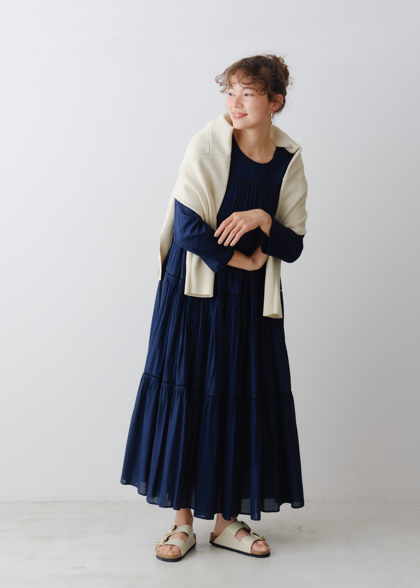 Cotton Voile Tiered Maxi Dress | Pasand by ne Quittez pas | パサン