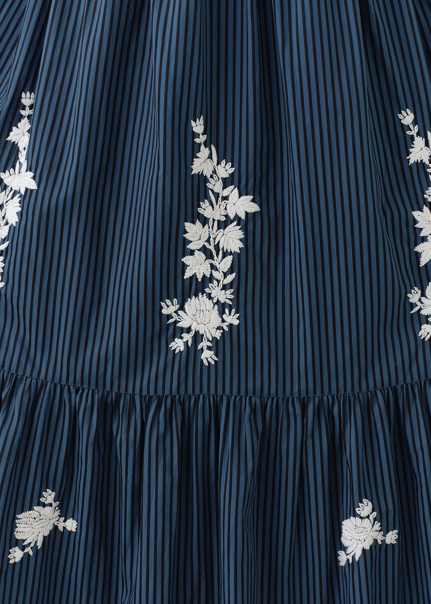 Poplin Stripe Chikan Embroidery Cami Dress | Pasand by ne Quittez