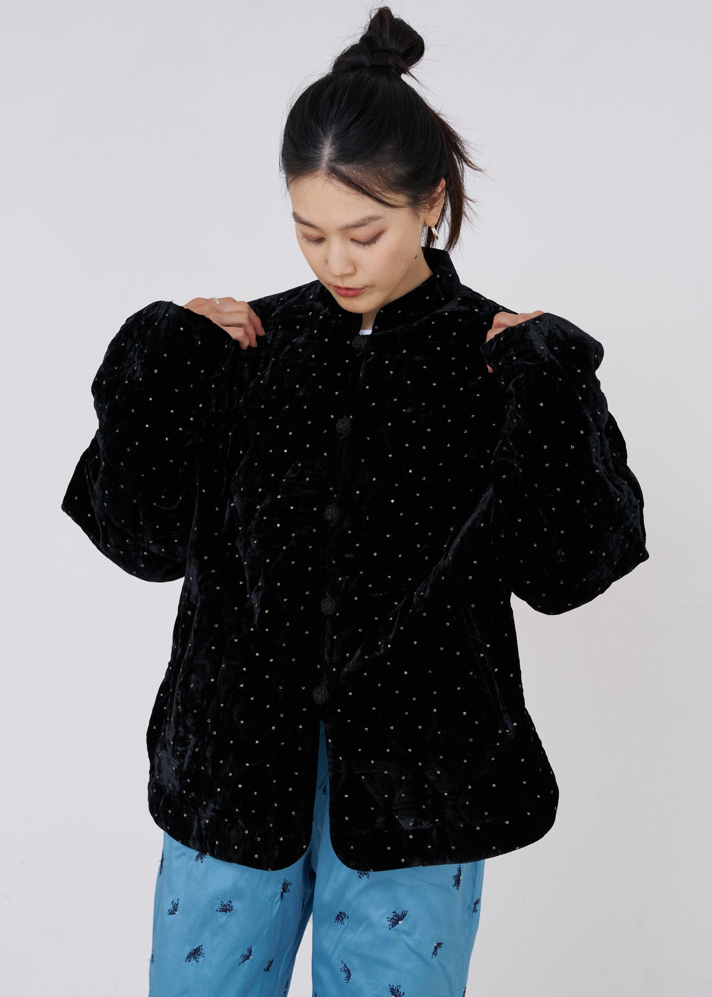 Velvet Glitter Print Jacket | Pasand by ne Quittez pas | パサン